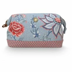 Auslauf ? Pip Studio Flower Festival Kulturtasche - 22,5x9,5x20 Cm - Light Blue ?